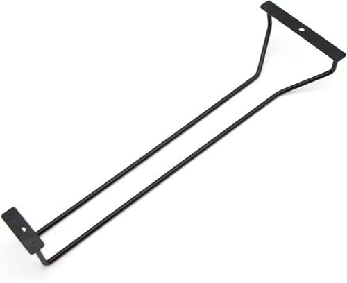 14-Inch Black Wine Glass Rack, Under Cabinet Wine Glass Holder, Stemware Rack, Hanging Stemware Holder, Set of 2 - color: Black, size: 14 Inch 2 Pack