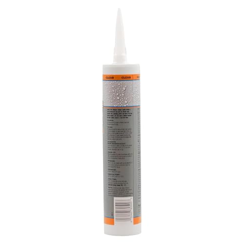 Gorilla Waterproof Caulk Seal 100% Silicone Sealant, 10oz Cartridge, Clear (Pack of 1)+ ADESIVE Sticker ADVENTURE HOME