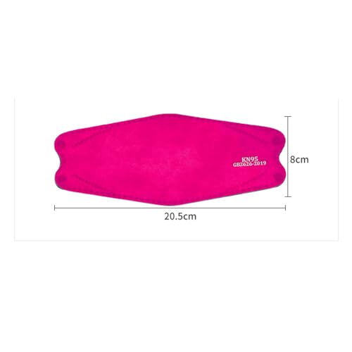 akgk KN95 Face Masks 50 Pack, 5-Ply Disposable Hot Pink Face Mask Against PM 2.5 Smoke and Dust - color: Z-50 Pack-hot Pink