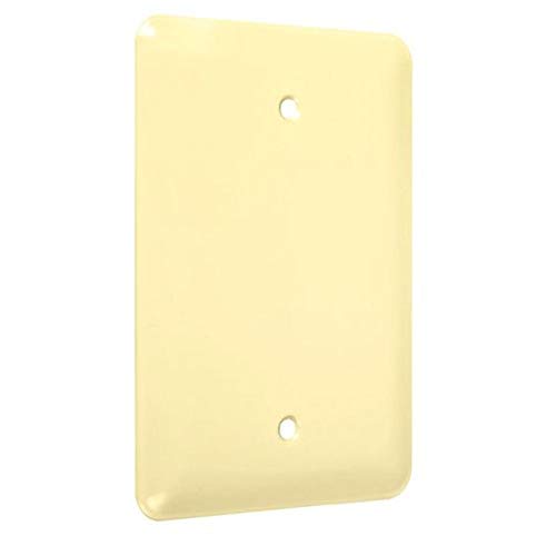 TayMac WMI-B Maxi Metallic Wallplate with Blank, Single Gang, Ivory Smooth - style: Ivory Smooth