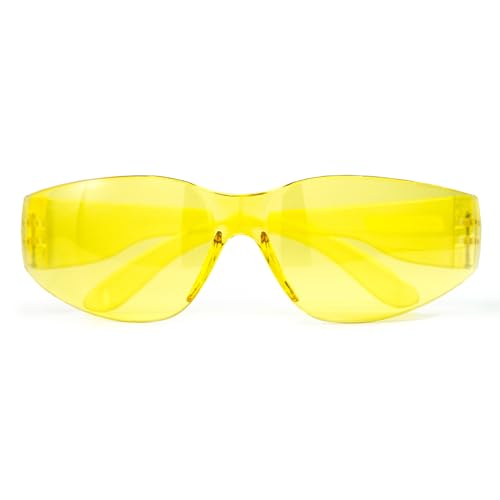 JORESTECH Safety Glasses, ANSI Z87+ Compliant, Impact-Resistant Polycarbonate Lenses, UV Protection, Anti-Scratch Coating, 12-Pack - color: Yellow