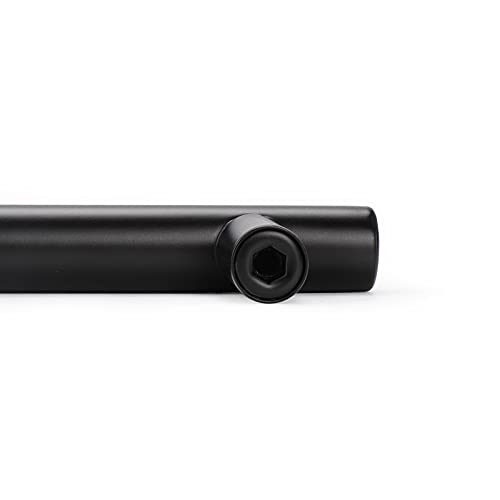 Probrico 5 Pack|4 Inch Hole Centers Flat Black Dresser Pulls Cabinet Handles,Stainless Steel Euro Bar Cabinet Handles Dresser Pulls for Kitchen Closet Cupboard Wardrobe,Total Lenght:162mm(6-4/5 Inch) - color: Black, size: hole Center 4"