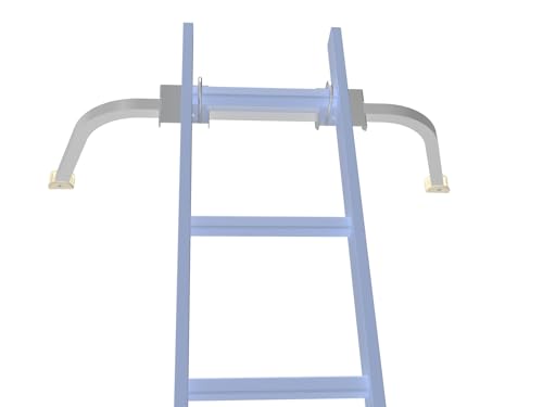Ladder Stabilizer Accessory for Roof Gutter, Wing Span/Wall Ladder Standoff, Heavy Duty Extension Ladder Stabilizer, Easy Use, 375 lbs Weight Rating - color: Silver/Gray