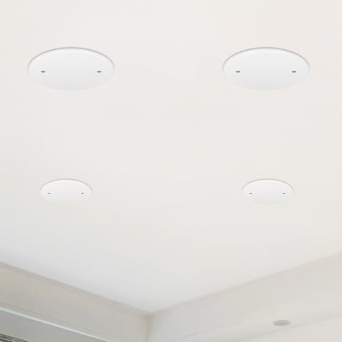 OSALADI 4 Pack Round Plastic Electrical Cover Plates Ceiling Wall Plate Covers Blank Outlet Cover for Home Electrical Box Hole