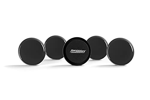 Super Sliders 2-1/2" Round Reusable Furniture Sliders for Carpet, Anti-Slip Protective Furniture Moving Pads for Beds, Sofas, Dressers, Set of 8, Black