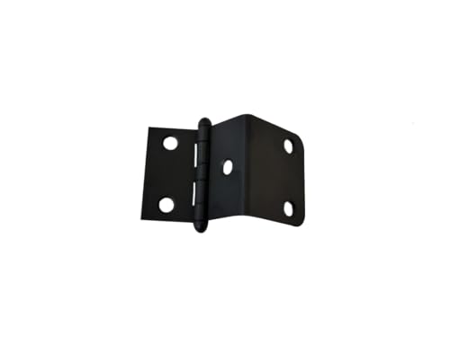 QCAA Durable Steel Semi-Concealed Hinge for Box, Chest & Cabinet, 1-1/2" Width x 1.2 mm Thickness, Matte Black, 4 Pack, Made in Taiwan - color: Matte Black, size: 4 Pack (1-1/2" x 1.2mm)