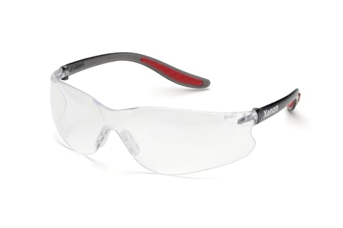 Elvex Delta Plus WELSG14GAF - Xenon Clear Lens Anti-Fog Safety Glasses, Black Frame, Polycarbonate Lens, Lightweight Design for Enhanced Vision and Eye Protection at Work