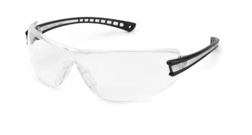 Gateway Safety 19GB79 Luminary Wraparound Eye Safety Glasses with Temple Technology, Clear Anti-Fog Lens, Black Temple, Clear Inset - color: Black, style: Clear Inset