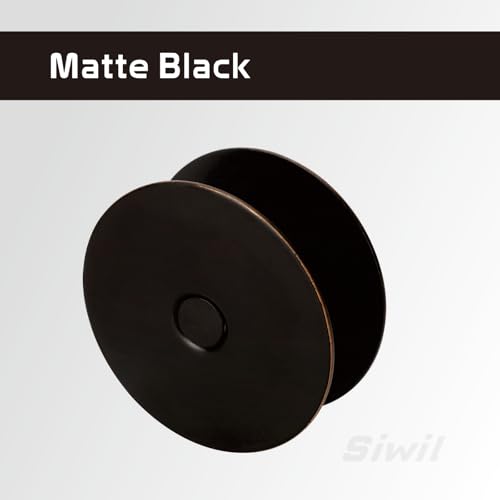 Door Hole Cover Plate Black, 2-5/8" Diameter Solid Steel, Hole Filler Plate - 1 Pack - color: Matte Black