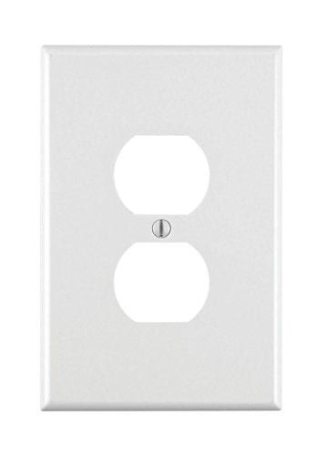 Leviton 1-Gang Duplex Device Receptacle Wallplate, Oversized, Thermoset, Device Mount, 88103, White (Pack of 10) - color: White, size: Oversized (10 Pack)