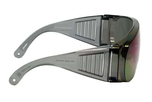 Calabria Fit Over Safety Glasses | Polarized Sunglasses Over Glasses | Wrap Around Anti-Fog | Scratch Resistant | Unisex - color: Blue