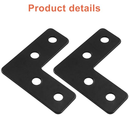 Bivethoi 20 Pcs L Shape Flat Mending Plates, 40 x 40mm (1.57" x 1.57") Stainless Steel Corner Braces with Screws, Flat Angle Brackets for Wood Furniture Repair, Cabinet, Shelf & DIY Projects, Black - size: 40x40mm/1.57"x1.57", style: L shape