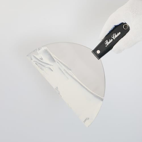 Bates- Putty Knife, 8 Inch, Plastic Handle, Carbon Steel, Flexible, Metal Scraper, Drywall Spackle Knife, Metal Paint Scraper Tool, Putty Knife Scraper, Wall Scraper - color: Black, size: 8 Inch