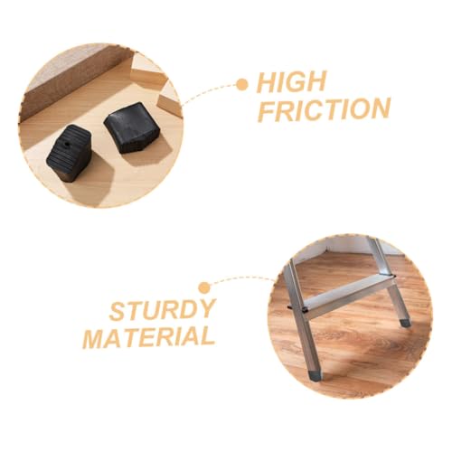 Outanaya 4pcs Ladder Non-Slip Mat Stair Ladder Pads Rubber Feet Covers Slip Protection Simple Installation for Renovations and Maintenance