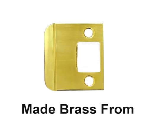 QCAA Solid Brass Extended Lip Strike, 2''X2-1/4, Polish Brass, 1 Pack, Made in Taiwan - color: Polish Brass(2"), size: 1 Pack