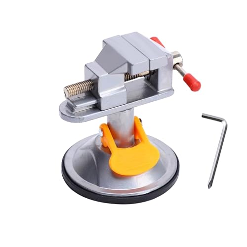 Mini Bench Vise Clamp with Suction Base, 360° Swivel Hobby Table Vise for Jewelry, Watch Repair, Soldering, Model Building & Small Parts - color: Black, size: 86MM