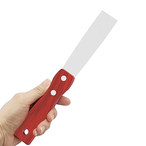 Putty Knife, 1 Inch Stainless Steel Scraper Tool, Wooden Handle Metal Spackle Knives for Drywall, Decals, Wall Paper, Floor Tile, Patching, Painting, Taping, Scraping Coating