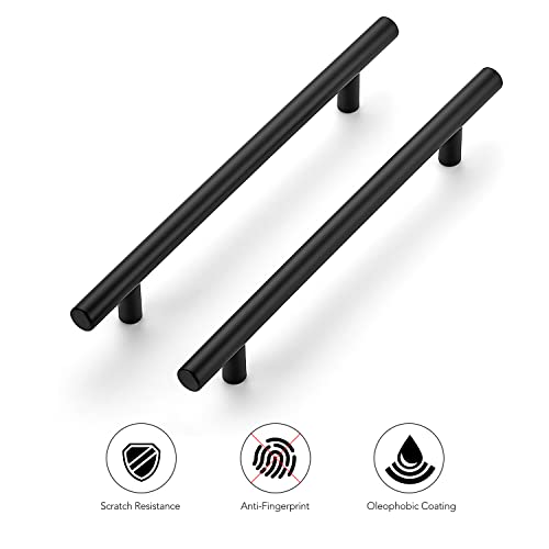 Ravinte 10 Pack 8-13/16 Inch Cabinet Handles Matte Black Stainless Steel Kitchen Drawer Pulls Cabinet Pulls 8-13/16"Length,6-1/4" Hole Center - size: 8-13/16 Inch(6-1/4 Inch Hole Center)