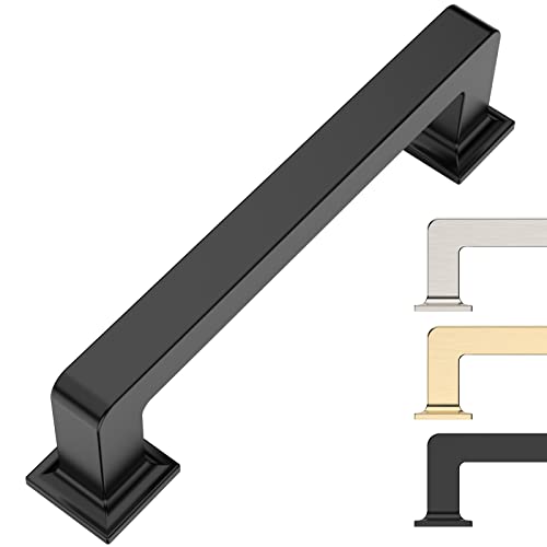 9BUILD 3.75 Inch 10 Pack Matte Black Cabinet Pulls - Kitchen Cabinet Hardware - color: Matte Black, size: 3.75"/96MM Hole Center, style: 10 Pack