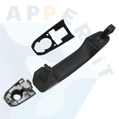 APPERFiT Door Handle w/Gasket Set - Front Exterior LH (Smooth Black) Paint to Match Compatible with 2014-2020 Chevy Chevrolet Silverado Suburban Tahoe, GMC Sierra Yukon 13583889 - color: Black - Paint to Match FL