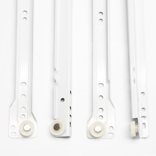 Litoexpe 1 Pair 16 Inch Drawer Slides Kit with Screws, Bottom Mount Design Drawer Rails with Smooth-Gliding Nylon Wheels - size: 16 Inch