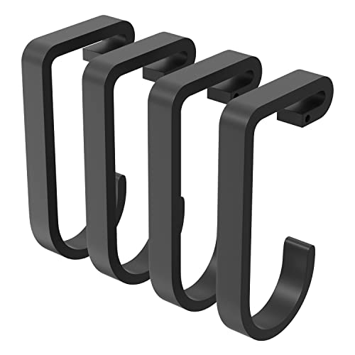 bussdis Thickened Bike Hooks for Garage Ceiling Rack: Heavy Duty Overhead Storage Rack Hook for Bicycle, Hold 50 lb, Safe Rack Bike Hanger, Metal, 4 Pack - color: Black