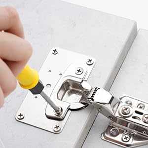 16 PCS Hinge Repair Kit - Cabinet Hinge Repair Plate Stainless Steel Door Hinge Repair Kit for Kitchen Cabinet Hinge Repair Brackets with Mounting Screws and Screwdrivers (16, 3.5"x2") - size: 3.5"x2"