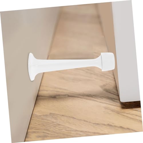 Lurrose Extra Long Heavy Duty Wall Mounted Door Stopper with Soft Rubber Tip Non Slip Floor and Wall Door Stop for Home Office Bedroom Bathroom Protection Construction White Finish