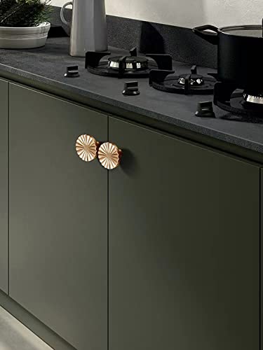 6 Pack Gold Kitchen Cabinet knobs and Pulls - Brushed Gold Zinc Cupboard Drawer Handles for Dresser Drawers - color: Brushed Gold, size: 37 mm, style: 6 Pack Knobs