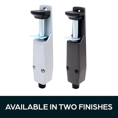 SUMMIT DOORWARE Heavy Duty Spring Loaded Step Down Door Stopper - Door Holder Ideal for Residential & Commercial Use - Aluminium Finish
