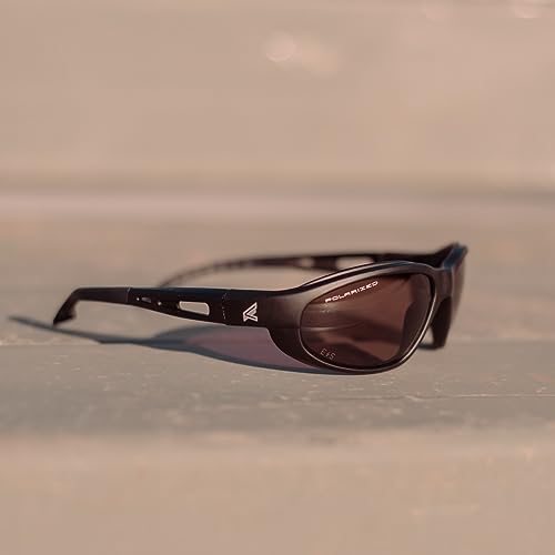 EDGE Dakura | Polarized Safety Glasses | ANSI Rated | Anti-Slip | 99.9% UV Protection | 3X Dipper Anti-Scratch (Black, Polarized Copper Driving) - color: Black