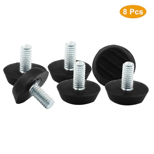 8 Pcs Furniture Lvelers M6 x 12mm Table Leg Levelers, Levelling Foot Screw on Furniture Adjuster Mini Adjustable Feet for Furniture Legs Patio Furniture Feet - Black - size: M6 x 12mm