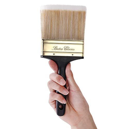 Bates- Deck Stain Brush, 2 Pack, 4 Inch, Soft Tip Wood Stain Brushes for Wood, Brass Plated Steel Ferrule, Ergonomic Handle - size: 4 Inch, 2 Pack