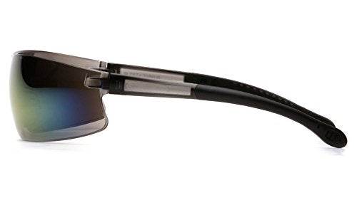 Pyramex Provoq Safety Eyewear Blue Mirror Lens Black Temples - color: Multi-color Mirror Lens/ Black Frame