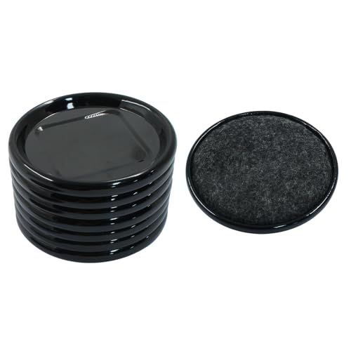 8Pcs Felt Furniture Sliders Reusable Carpet Base Furniture Cups,Moving Pads Sliders to Protect Hardwood (Round, 3 inch Dia, Black/Gray) - size: Round, 3 inch Dia