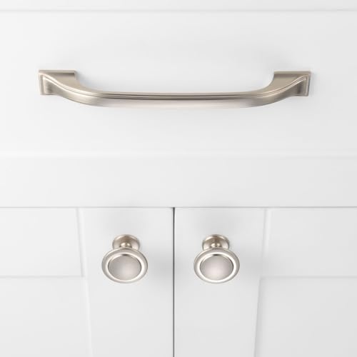 Brushed Nickel Cabinet Knobs Nickel Drawer Knobs, 10 Pack 1-1/4 Inch, 8222 Round Single Hole Cabinet Pulls for Kitchen Cabinets Drawers Bedroom Dresser Cupboard Bathroom Vanity - color: Brushed Nickel, size: 1-1/4 Inches, style: 10 Pack Round Knob
