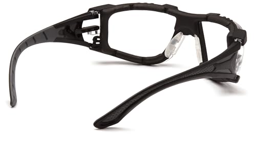 Pyramex Endeavor Plus Safety Glass Black/Gray Frame With Foam Padding Clear H2MAX Anti-fog Lens - color: Clear H2max Anti-fog Lens/ Black-gray Frame, style: Foam Padded