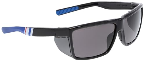 MCR Safety SR232AF Swagger SR2 Series Safety Glasses with Thermo Plastic Rubber Nose Pads and Detachable Side Shields, Black/Blue Frame, UV-AF Gray Lens - color: Black/Blue Frame (Gray Lens)