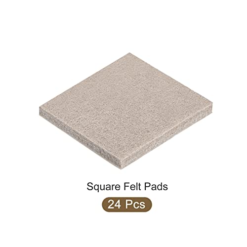 METALLIXITY Square Felt Furniture Pads (1.7" x 1.7" x 0.2") 24Pcs, Self-Adhesive Floor Protectors - for Home Cabinet Closet Bed Feet, Beige - size: 1.7" x 1.7" x 0.2"