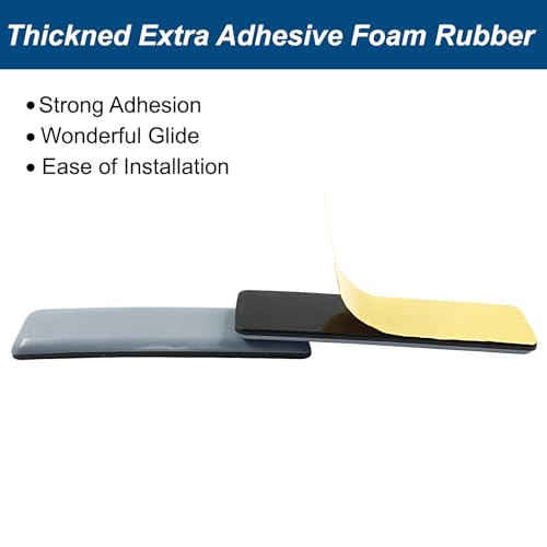 Bivethoi 10 Pcs Furniture Glide Rectangle, Self-Adhesive Sliders Pads Magic Sliders Floor Protectors Sofa Glides for Carpet, Wood & Ceramic Tile Floor(25 * 100mm) - size: 4" x 1", Rectangular