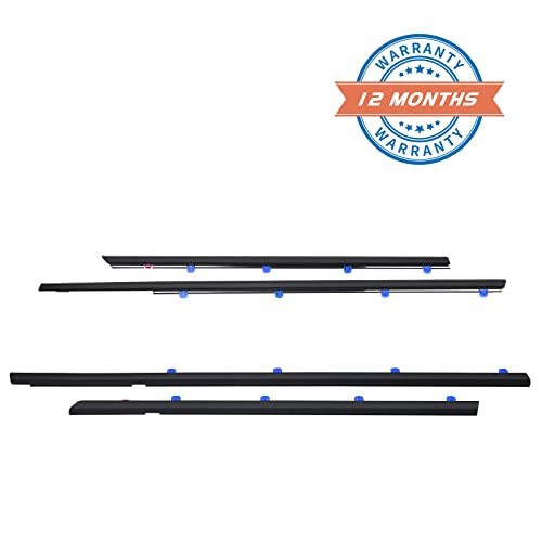 ZONFANT 4 Pcs Car Outer Door Window Moulding Trim Weatherstrip Seal Belt Compatible with Honda Vehicle 2012-2015 Civic, Replace#72450-TR0-A01 72410-TR0-A01 72950-TR0-A01 72910-TR0-A01 - size: 2012-2015