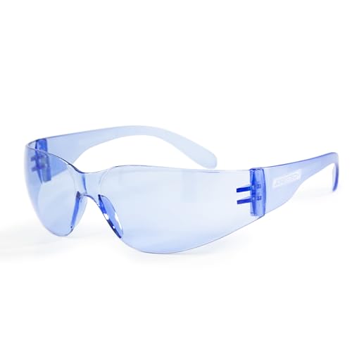 JORESTECH Safety Glasses, ANSI Z87+ Compliant, Impact-Resistant Polycarbonate Lenses, UV Protection, Anti-Scratch Coating, 12-Pack - color: Blue