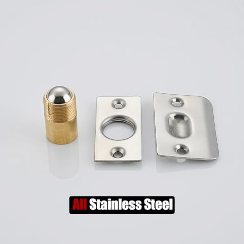 JQK Closet Door Ball Catch Hardware, Stainless Steel Catch Adjustable with Strike Plate, Polished Chrome 2 Pack, HBC100-CH-P2 - color: Chrome, size: 2 Pack
