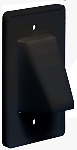 Arlington CE1BL-1 Recessed Cable Wall Plate, Reversible, Paintable, 1-Gang, Black - color: Black, size: 1-Gang; 1-Pack