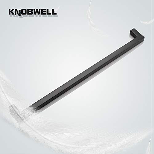 KNOBWELL 6 Pack Black Cabinet Pulls 12-3/5 inch Bathroom Cabinet Handles Long Stainless Steel Kitchen Cupboard Handles 12-3/5" Hole Spacing, 13" Overall Length - color: Matte Black, size: Hole Center:12-3/5 inch(320mm)