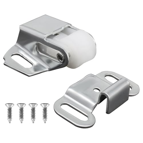 1 Pack Replacement Roller Mailbox Catch Latch, Hardware Roller Wheel Spring Door Catch Latch Screws for Cabinet Doors/RV Camper Kitchen