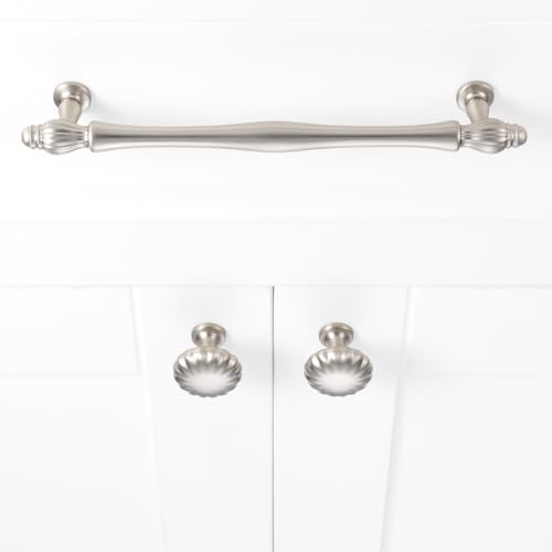 Brushed Nickel Cabinet Knobs Nickel Drawer Knobs, 10 Pack 1-1/4 Inch, 2510 Single Hole Cabinet Pulls for Kitchen Cabinets Drawers Bedroom Dresser Cupboard Bathroom Vanity - color: Brushed Nickel, size: Single Hole