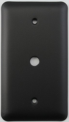 Classic Accents Rounded Black 1 Gang Switch Plate for Cable TV/Coaxial 3/8" Diameter Center Hole