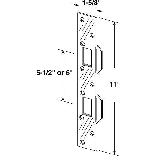 Prime-Line U 11452 Door Strike, 5-1/2 In., Hole Center, Matte Black Finish (Single Pack) - color: Matte Black