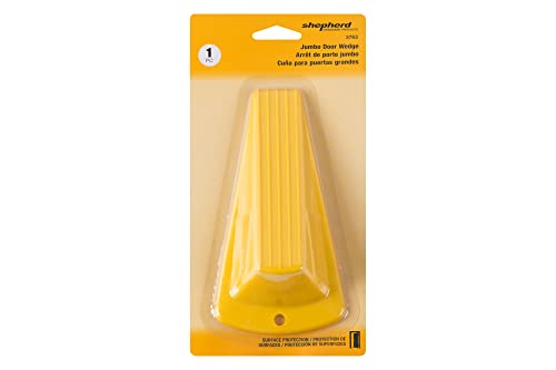 Shepherd Jumbo Rubber Door Wedge Stopper 3.5", Heavy Duty Non-Slip Door Stop for Home, Office & Industrial Use, Yellow - color: Yellow